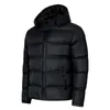 Men's Down & Parkas Black Cotton Padded Jacket Plus Velvet Thickening Winter CoatMen's