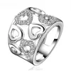 925 Sterling Silver Hollow Heart-Shaped AAA Zircon Ring For Women Fashion Wedding Engagement Party Gift Charm Jewelry