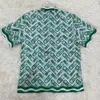 2022SSシャツ男性女性1トップハワイアンフルプリントグリーン半袖シャツ