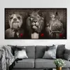 African Animal Lion with Crown Abstract Canvas Painting Art Poster and Print Wall Art Animal Pictures for Living Room Decoration