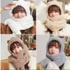 Beanie/Skull Caps Fashion Winter Women Beanies Warm Cute Bear Ear Hat Casual Plush Scarf Set Earflap Earmuff Cold-proof CapsBeanie/Skull