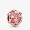 2019 New Winter 100 ٪ 925 Sterling Silver Rose Murano Glass Charm حبة تناسب أساور المجوهرات الأوروبية Pandora Pendants 273e