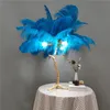 Table Lamps Nordic Ostrich Feather Lamp Palm Tree Indoor Lighting Home Decor LED Lights Bedroom Living Room Stand LightTable