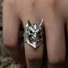 Bague Vintage pour hommes, anneau de crâne d'horreur et de colère, gothique, Punk, motard, squelette, bijoux de fête, cadeaux d'halloween, GC1442