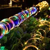 Solar Outdoor Led Lighting Strings Waterproof Tube Leds Modi Yard Garden Decoration Christmas For Wedding Party Holiday J220531