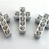 100pcs/lot clear full rhinestone zinc slider Charms DIY Accessories Pet Collar wristband keychain Heart Crown Cross Flower Star 2446 T2