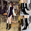 Boots Fashion Sexy Nightclub Slim Shiny Lacquer Leather Elastic Pointed Short Motorcycle Boots Winter 220820