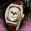 Mens Full Function Squelette Cadran Montre Designer Mécanique En Cuir Bracelet Durable Horloge Montre De Luxe Cadeau Montre-Bracelet