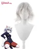 L-EMAIL WIG Synthetic Hair Hunter x Neferpitou Cosplay Wig Sliver White Short Curly耐熱性女性Wigs220505