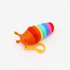 Cute Fidget Slug Toy Articulated Flexible 3D Slug Keychain Joints Curled Relieve Stress Toys For Children Aldult FREE bY Epack Y03