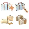 Cadeau cadeau 10/20 / 50pcs mini valise de voyage boîte de bonbons papier kraft chocolat faveur emballage sac de mariage fête d'anniversaire décoration cadeau