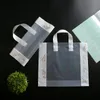 Enrolamento de presentes 50pcs grandes sacos plásticos transparentes de jóias de compras de fronteira branca com handlegift