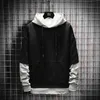 Harajuku hoodies män hiphop hoodie lapptäcke långa ärmar streetwear japan punk stil kläder män avslappnade tröjor l220730