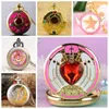 Pocket Watches Rhinestone Cartoon Sakura Anime Japanese Stars Moon Quartz Watch Fashion Women Necklace Pendant Chain GiftSpocket