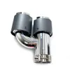 2PCS H Style Universal Dual Matt Carbon Fiber Muffler 304 Stainless Steel Modified Exhaust Tip With Remus Logo