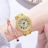 Wristwatches Luxury Diamond Watch Women Top Brand Gold Stainless Steel Wristwatch For Ladies Iced Out Quartz Sets 2022 Relogio FemininoWrist