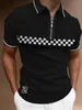 Casual Engeland -stijl Polo shirt met korte mouwen Men S Vintage Solid Zipper O Collar Pullover Summer Fashion 220714