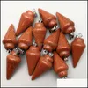 Colares pendentes pingentes jóias moda de pedra natural encantos de areia dourada de areia circular pendum para maki dh0ja