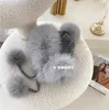Berets Real Fur Bomber Hat Winter Warm Wool Cap Earmuffs Handmade Soft Comfortable Beige Grey Pink