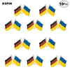 United Kingdom Ukraine Friendship Brooches Lapel Pin Flag badge Brooch Pins Badges 10Pcs a Lot9702772