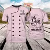 DIY Custom Name Master Chef Kitchen 3D Printed Top Tee Högkvalitativ mjölkfiber T -shirt Summer Round Neck Män Kvinnlig topp 2220704GX
