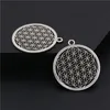 5st Silver Color Pendant Flower of Life Circle Shaped Seed Sacred Geometry Craft DIY FUNDINGS8139180