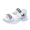 플랫폼 샌들 여성 여성용 발 뒤꿈치 버클 캐주얼 스포츠 신발 샌들 여성 White Sandalia Mujer 5cmsandals 76964 IA