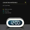 Music LED Digital Alarm Clock Voice Control Night Light Design Desktop Clocks Home Table Decoration Built-in 1200mAh Battery 220426