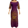 패션 매력적인 여성 우아한 클럽 바디콘 드레스 사모아 풀레타시 폴리네시아 디자인 드레스 2 세트 220706