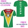 Republiken Guyana Sport T -shirt Anpassad vapen med Guyana T -shirt Emblem Text Anpassad man Snabbtorkning Running Tee 220609