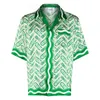 Casablanca high quality ping pong men 22ss new drawstring silk shorts summer Hawaii sets shirts221D
