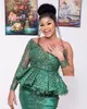 2022 Arabski Arabiic Aso Ebi Hunter Green Mermaid Sukienki PROM Luksuirious koralikowe wieczór Formalne przyjęcie Drugi przyjęcie urodzinowe suknie zaręczynowe sukienka ZJ678