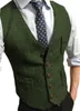 Męskie kamizelki męskie kamizelka kombinezonu męskiego VIT-NECK Tweed Herringbone kamizelka do sukienki biznesowej Phin22