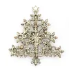 30 pz/lotto spille personalizzate moda strass di cristallo grande albero di natale pin per regalo di natale/decorazione