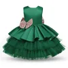 Enfant en bas âge bébé fille robe grand arc robe de baptême pour les filles première année fête d'anniversaire robe de mariée bébé vêtements tutu moelleux robe 220707