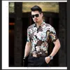 Men's Casual Shirts Summer Arrival Male Sexy Hollow Floral Shirt Mens See Through Fashion Printing Dress Short SleeveMen's