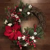 Dekorative Blumenkränze, amerikanische Weihnachtsgirlande, Türbehang, Kranz aus Kiefernbaumwolle, Rattan, Wanddekoration, Hochzeitsarrangement, dekorativ