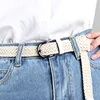 103cm Mulheres Streting Twist Torno tecido Cera Cera corda trançada da cintura feminina casual feminina para jeans fivela de metal s 220624