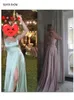 Sexy Mint Backless Lace Up Evening Party Gown Green Satin Slip Slit Leg Square Neck Summer Light Long Dresses Wedding 220627