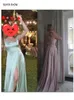 Sexy Mint Backless Lace Up Avond Party Gown Groen Satijn Slip Spleet Been Vierkante Hals Zomer Licht Lange Jurken Bruiloft 220627