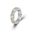 Модные роскошные женские обручальные кольца с бриллиантами обручальное кольцо для женщин Золотое кросс -ринг7313049