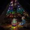 خشبي جوفاء LED LED LED LAMP BOHEMIAN COLLUTUL PROFERSOR مصباح المنزل المنزل ديكور المنزل ديكور العطلة إضاءة H220423