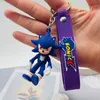 anime Supersonic Sonic PVC Keychain Cartoon Couple Bag Keychain Pendant Student Gift