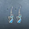 Dangle Chandelier Boho Female Blue Crystal Drop Earrings Classic Silver Color Vintage Cat Opal Wedding For WomenDangle2183493