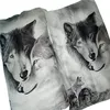 Adeeing 3D Double Wolf Imprimée à thème Lit Lit Set Feuille de lit Capinerie de courtepointe Couvrairement ouest Decoration Gift 2PCS 3PCS 220708
