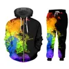 UJWI Colorful Smoke Tracksuit Men's Winter Jacket Hoodie Pant POLO 3D Custom Printing Suit Sports Large Size 5XL Sweatpants 220615