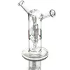 Double embout en verre narguilé Bongs Dab Rig barboteur fumer tuyau d'eau avec diffuseur Perc 14 mm joints recycleur brûleur à mazout