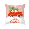 Party Decoration 2022 Christmas Pillow Cover Cartoon Santa Claus Printed Case Peach Skin Velvet Xmas Sofa Cushion Protection 45*45CM