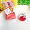 50 PCS Favores de casamento com este anel Round Acrylic Key Chain colorido Diamond Keychain Baptism Birthday Party Giveaways