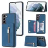 Credit ID Card Pocket Box Leather Cases for Samsung S22 PLUS S21 Ultra S21FE S20 A53 A12 S20 Zipper multifunction Shockproof Pack Wallet Holder Back Cover